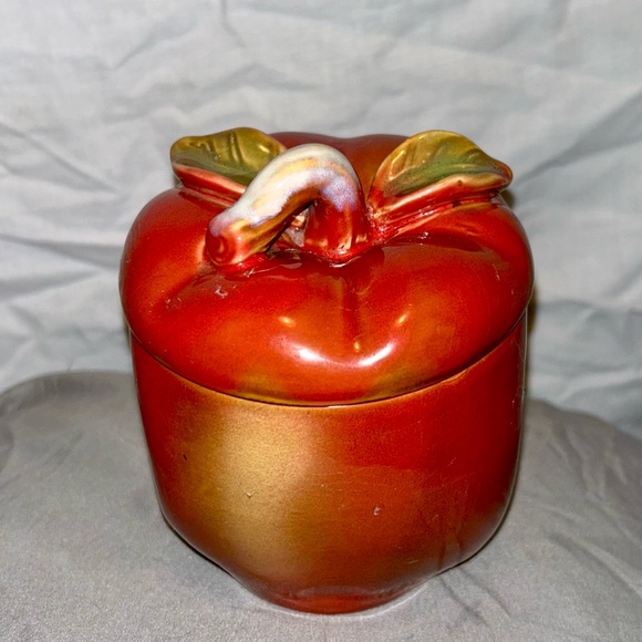❤️ 2 Set Vintage Ceramic APPLE Kitchen Canister/Jar Container - Picture 9 of 14